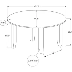 Round Dining Table 48" - Monarch