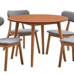 Round Dining Table with 4 Chairs - Grey