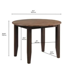 Round Dining Table with Drop-Leaf Panels 42"
