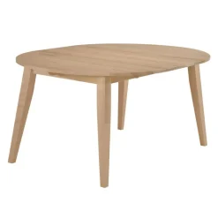 Round Extendable Solid Wood Dining Table 48" to 66" - Greige