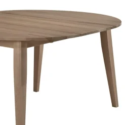 Round Extendable Solid Wood Dining Table 48" to 66" - Grey