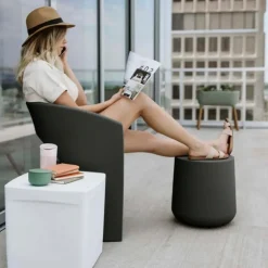 Round outdoor side table