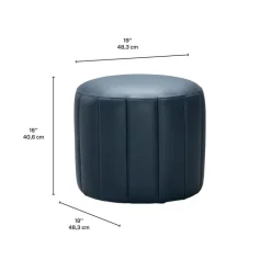 Round Pouf - Blue