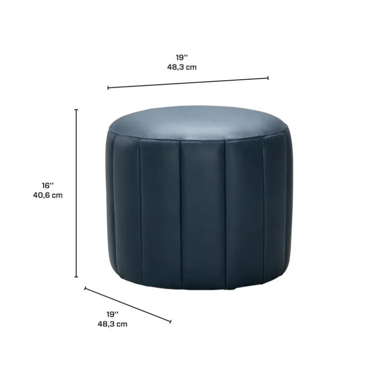 Round Pouf - Blue