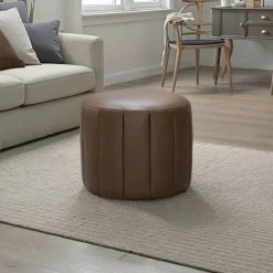 Round Pouf - Brown