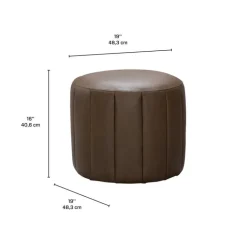 Round Pouf - Brown