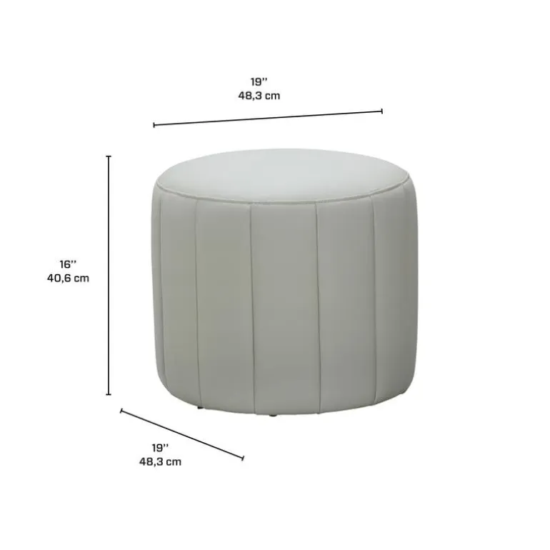 Round Pouf - Grey
