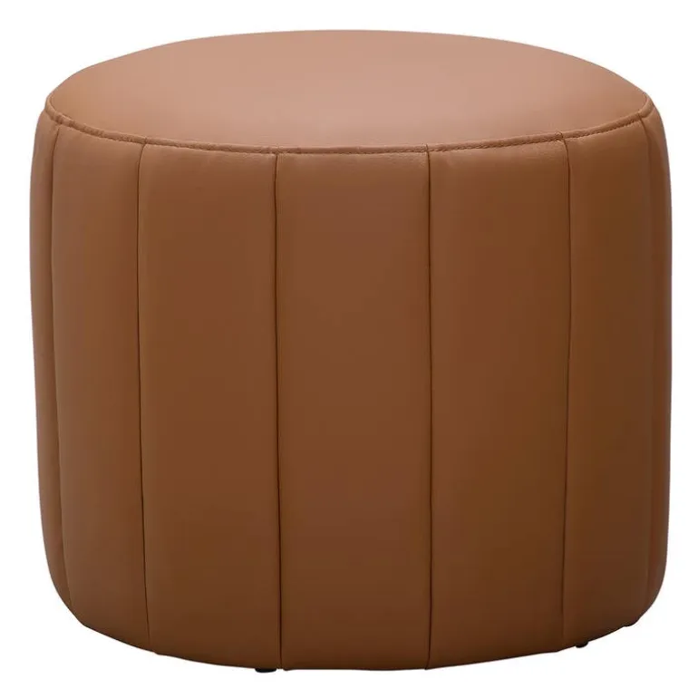 Round Pouf - Tan