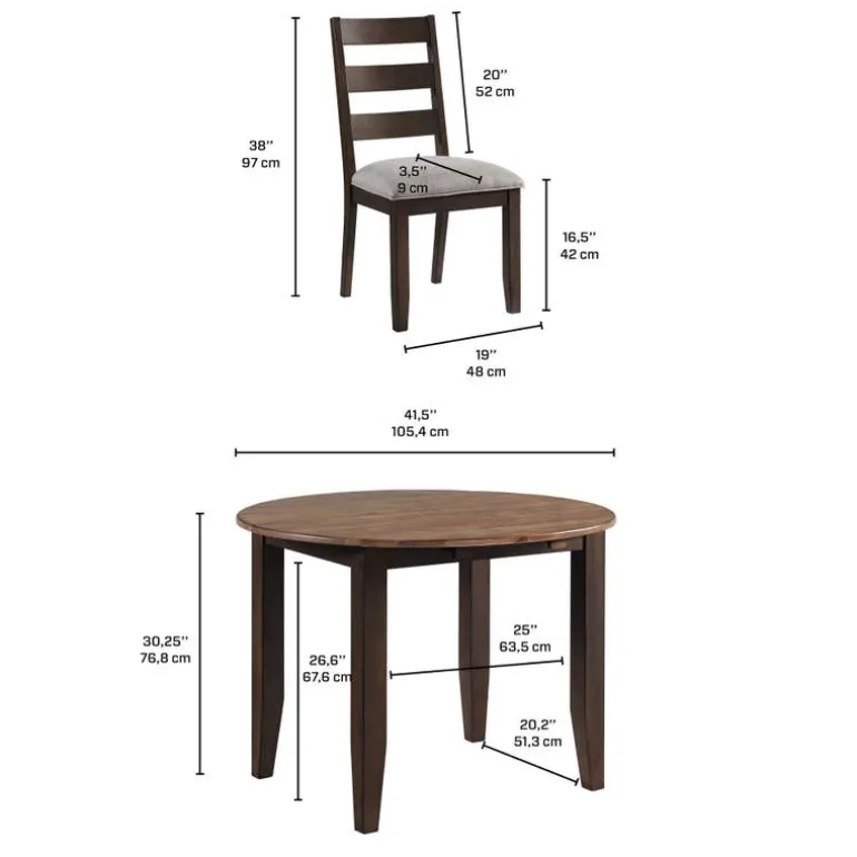 Round table with 2 chairs