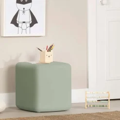 Sage Green Pouf - South Shore