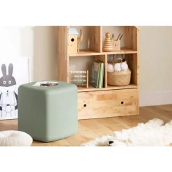 Sage Green Pouf - South Shore