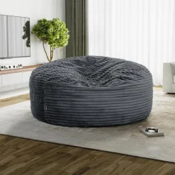 Sealy Corduroy Velvet Bean Bag - Charcoal Grey