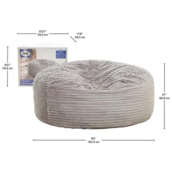 Sealy Corduroy Velvet Bean Bag - Grey