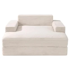 Sealy Corduroy Velvet Chaise - Cream