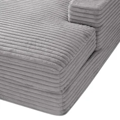 Sealy Corduroy Velvet Chaise - Grey