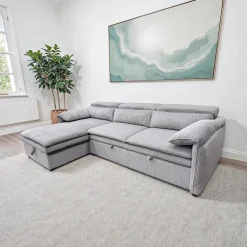 Sectional Bed and a Left-Side Chaise with Storage - Grey
