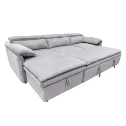 Sectional Bed and a Left-Side Chaise with Storage - Grey