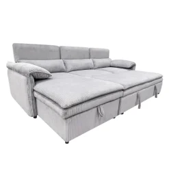 Sectional Bed and a Left-Side Chaise with Storage - Grey
