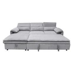 Sectional Bed and a Left-Side Chaise with Storage - Grey