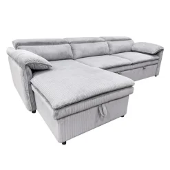 Sectional Bed and a Left-Side Chaise with Storage - Grey