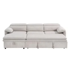 Sectional Bed and a Left-Side Chaise with Storage - Beige