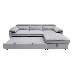 Sectional Bed and a Right-Side Chaise with Storage - Grey
