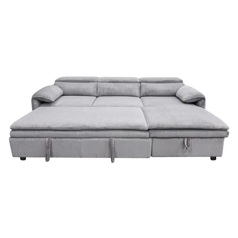Sectional Bed and a Right-Side Chaise with Storage - Grey