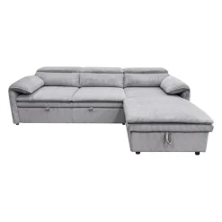 Sectional Bed and a Right-Side Chaise with Storage - Grey