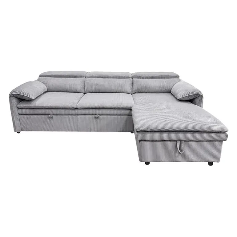 Sectional Bed and a Right-Side Chaise with Storage - Grey