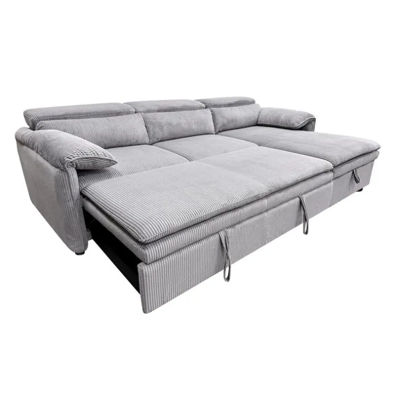 Sectional Bed and a Right-Side Chaise with Storage - Grey