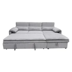Sectional Bed and a Right-Side Chaise with Storage - Grey