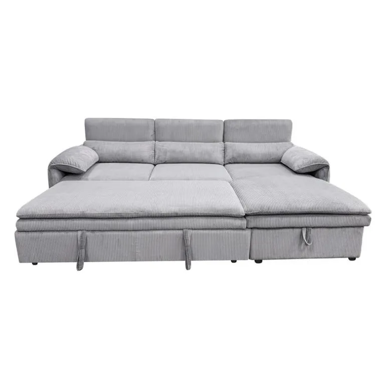 Sectional Bed and a Right-Side Chaise with Storage - Grey