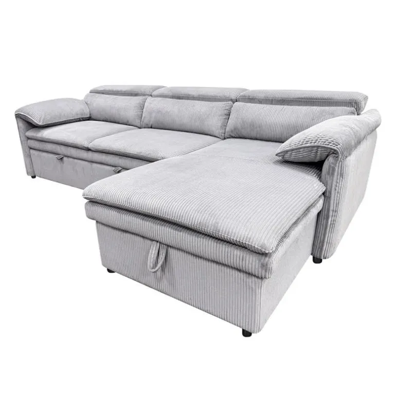 Sectional Bed and a Right-Side Chaise with Storage - Grey