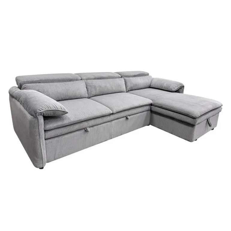 Sectional Bed and a Right-Side Chaise with Storage - Grey
