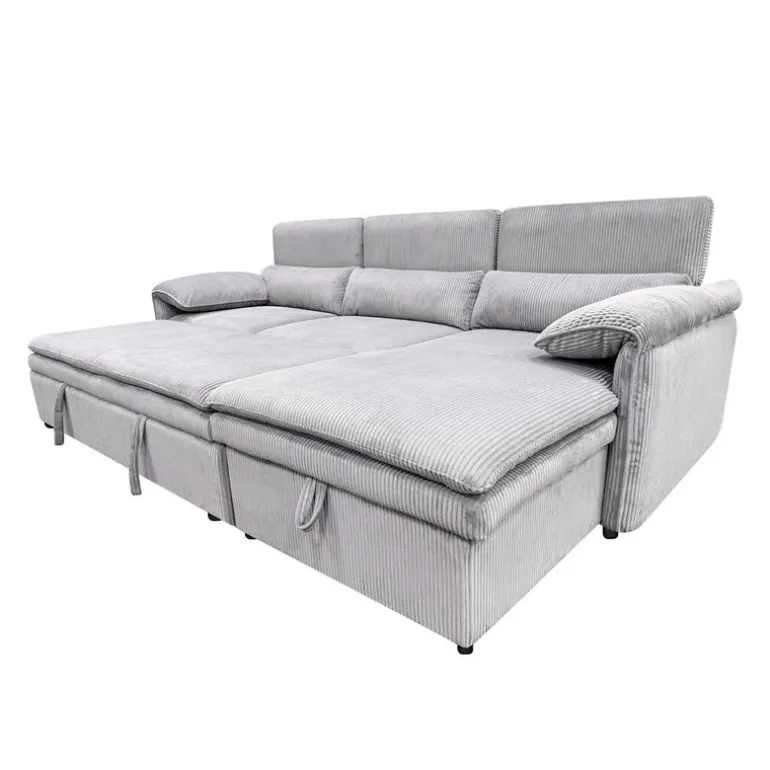 Sectional Bed and a Right-Side Chaise with Storage - Grey