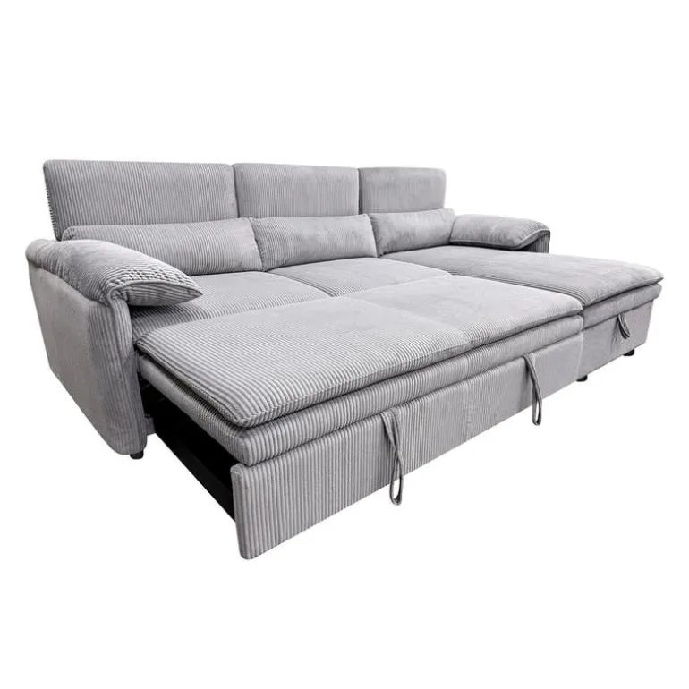 Sectional Bed and a Right-Side Chaise with Storage - Grey
