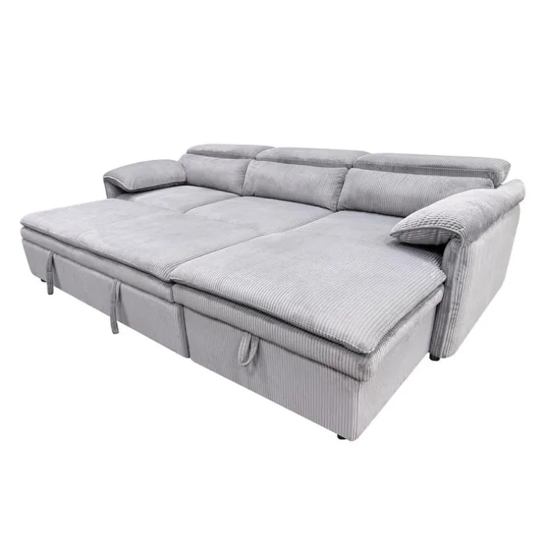 Sectional Bed and a Right-Side Chaise with Storage - Grey