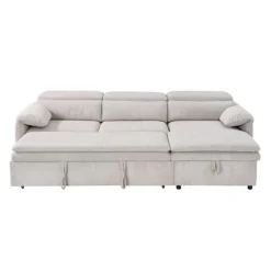 Sectional Bed and a Right-Side Chaise with Storage - Beige