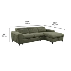 Sectional Bed with Chaise and Storage