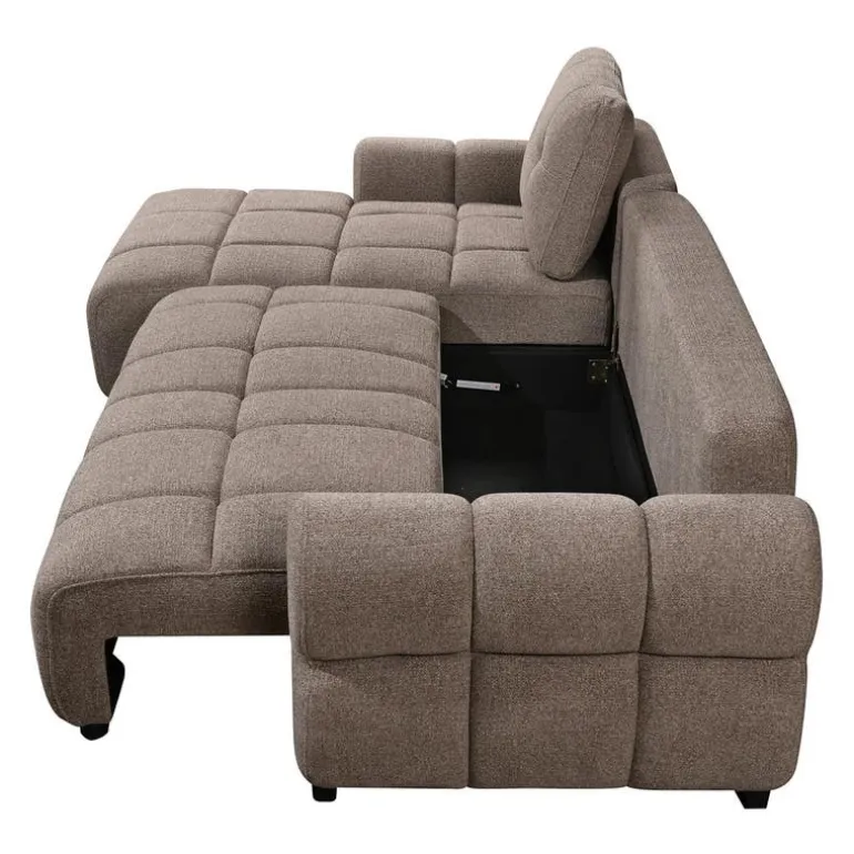 Sectional Bed with Left-Facing Chaise and Storage - Grey