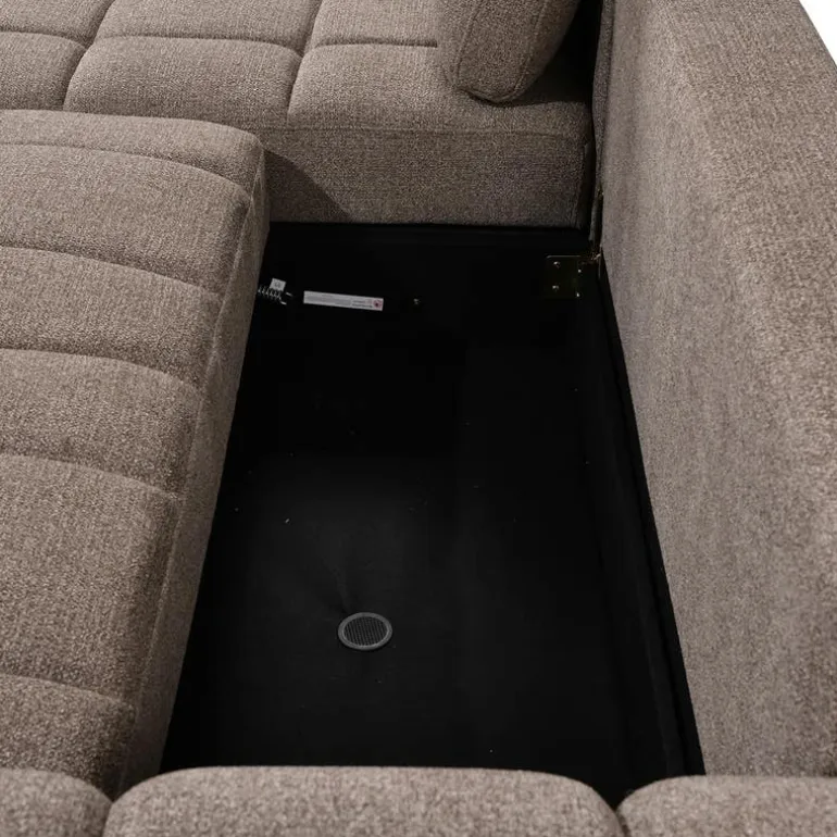 Sectional Bed with Left-Facing Chaise and Storage - Grey