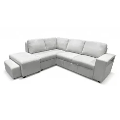 Sectional Bed with Left-Facing Chaise, Storage Compartments and an Extendable Ottoman