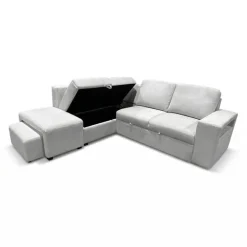 Sectional Bed with Left-Facing Chaise, Storage Compartments and an Extendable Ottoman