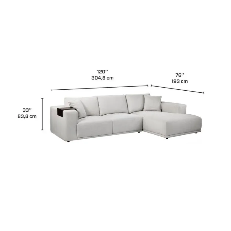 Sectional with Chaise and Built-In Audio Sound System