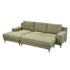Sectional with Left-Side Chaise and Ottoman - Green