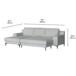 Sectional with Left-Side Chaise and Ottoman - Beige