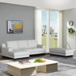 Sectional with Left-Side Chaise and Ottoman - Beige