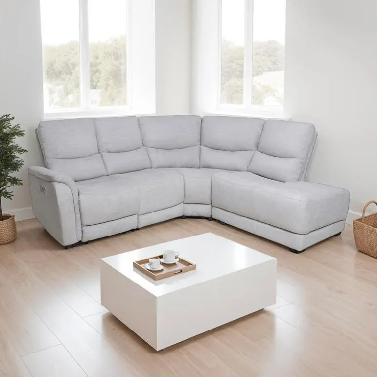 Sectional with Power Recliner - Grey