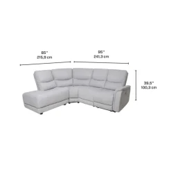Sectional with Power Recliner - Grey
