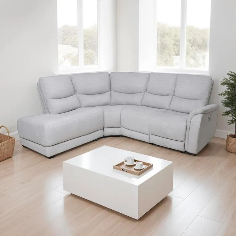Sectional with Power Recliner - Grey